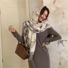 Autumn and Winter Wool Silk Thick Jacquard Shawl Women's High Sense Enlarged Versatile Scarf Dual-purpose Thermal Blanket