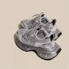 Girls' Fashion Sports Shoes Children's Silver Daddy Shoes Breathable Running Shoes