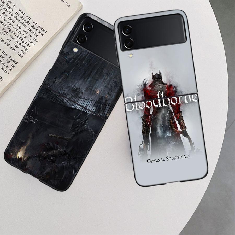 Game Bloodborne Phone Case For Samsung Z Flip 7 6 5G Galaxy Z Flip 5 4 3 Black Hard Cell Cover Luxury PC Shell Coque