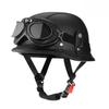 Cruise Vintage Goggles PU Leather Private Helmet Leather Helmet Half Helmet Motorcycle Helmet Locomotive Helmet