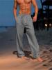 2025 Men's Linen Summer Beach Pants: Solid Color, Comfortable, Breathable, Casual