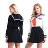 Elegant Women's Long Sleeve School Girl Uniform Sailor Dress For Cosplay Enthusiasts
