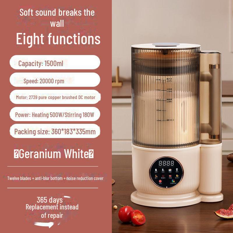 Intelligent Soy Milk & Multifunction Cooking Machine, 110V - Light Bass, Automatic Heating, Residue-Free