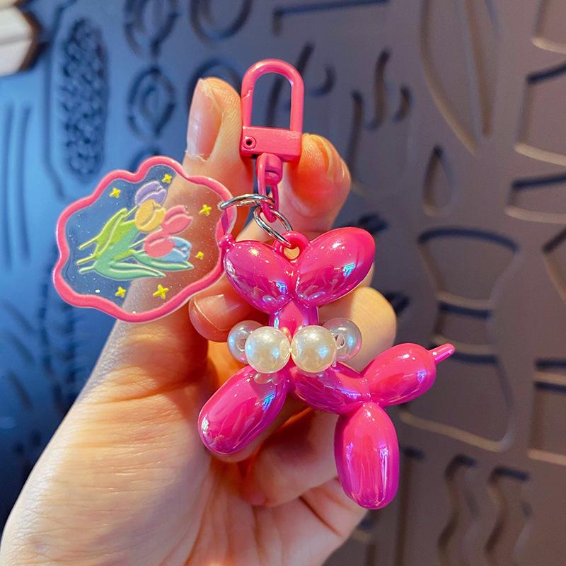 New Balloon Dog Keychain Models for Girls Sweet Style Balloon Dog Phone Chain Key Buckle Accessories Bag Pendant Toys New