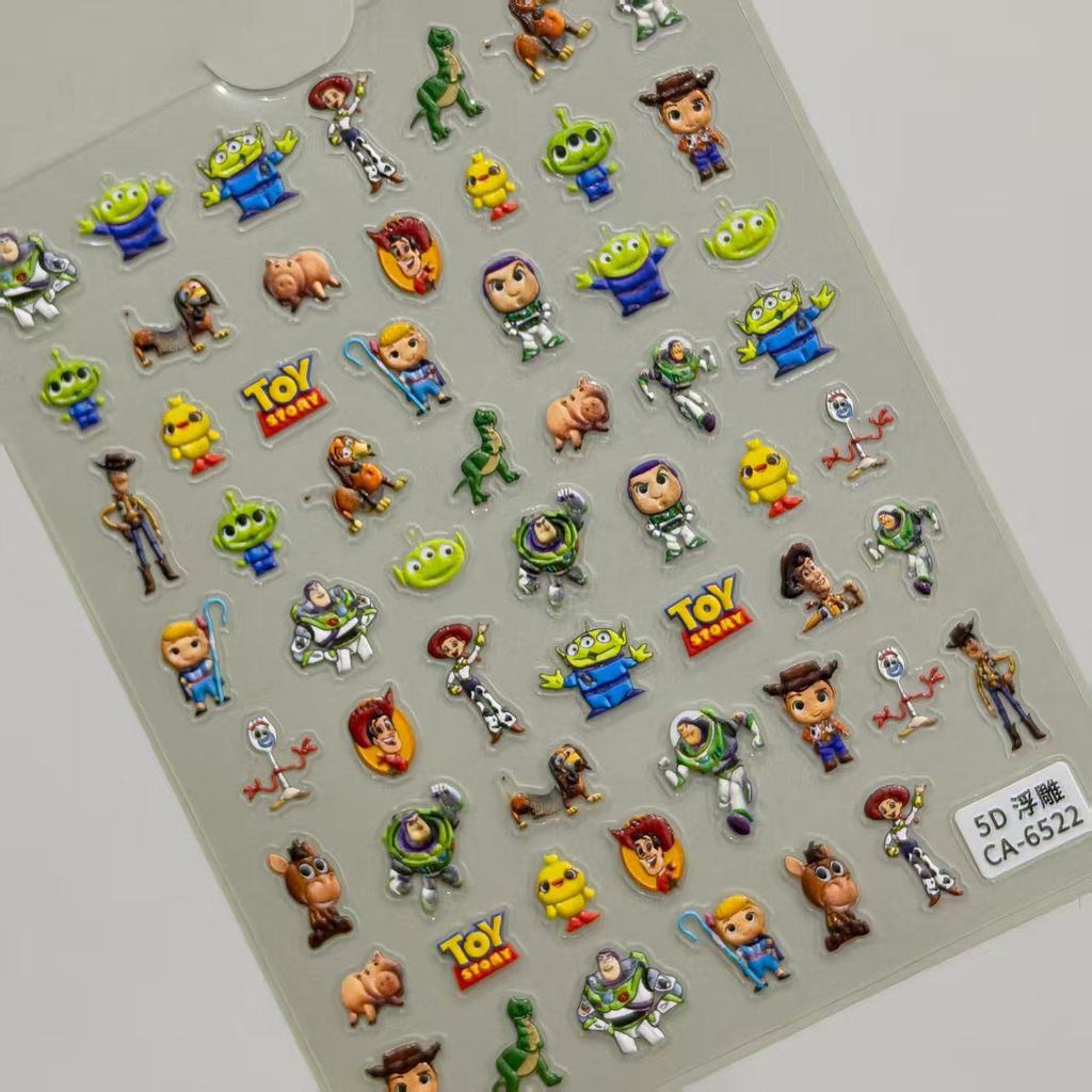 5D Embossed Cute Buzz Lightyear Cartoon Nail Art Stickers