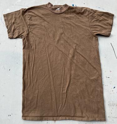Pánské armádní tričko Béžové Hnědé Jednobarevné L Vojenské USA Grunge Pearl Jam 90. léta Práce