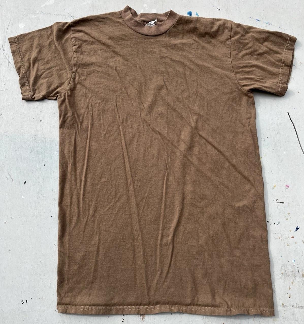 

Men s Army T-Shirt Beige Brown Solid L USA Military Grunge Pearl Jam 90s Work S