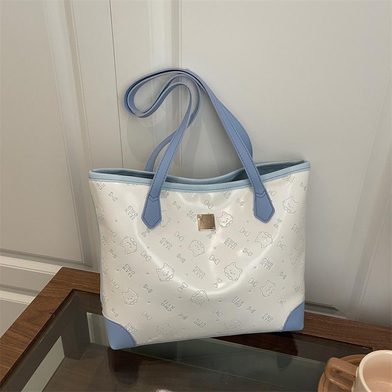 Bags Women's Spring and Summer Niche Pink Kitty Tote Bag Dopamine Hello Kitty Large Capacity One Shoulder Commuter
