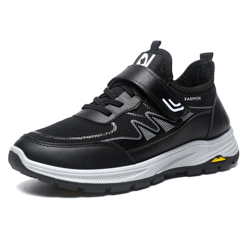 Middle-aged walking shoes for men and women, breathable cloth surface, parents, sports and leisure, flat-bottomed comfortable travel shoes