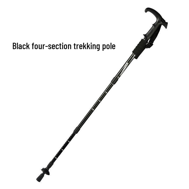 Leichter, faltbarer Senior Nordic Walking Trekkingstock mit geriffeltem 4-teiligem Teleskopgriff
