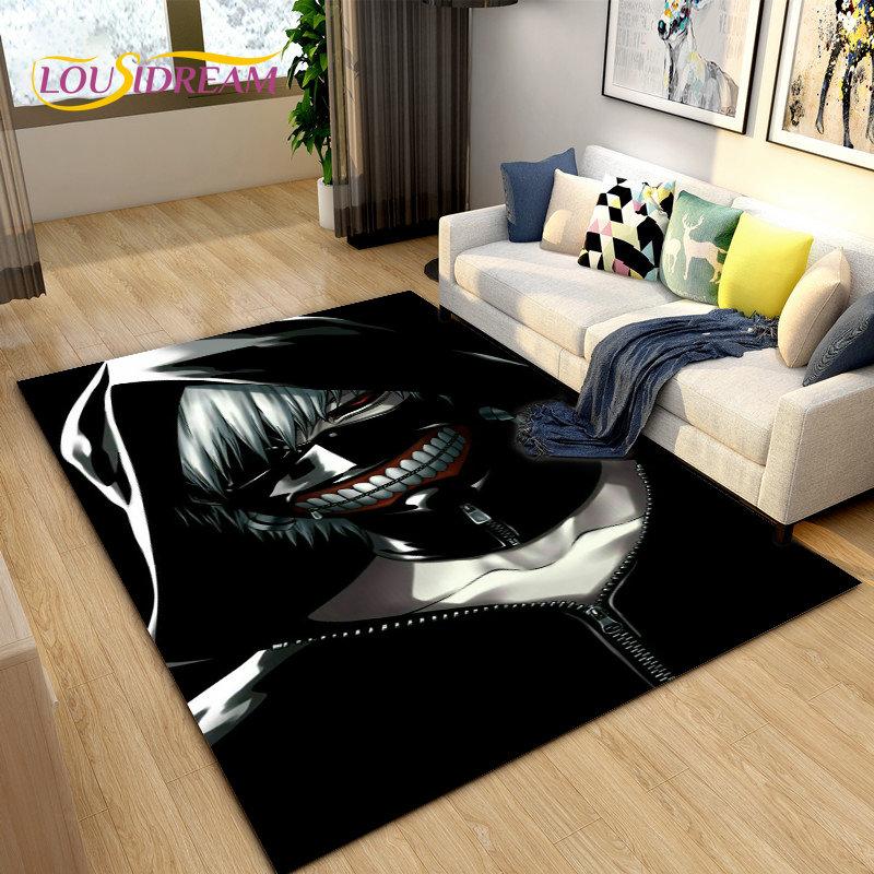 Tokyo Ghoul Japan Anime Cartoon Area Rug,Carpet Rug for Living Room Bedroom Sofa Doormat Decoration, Kid Play Non-slip Floor Mat