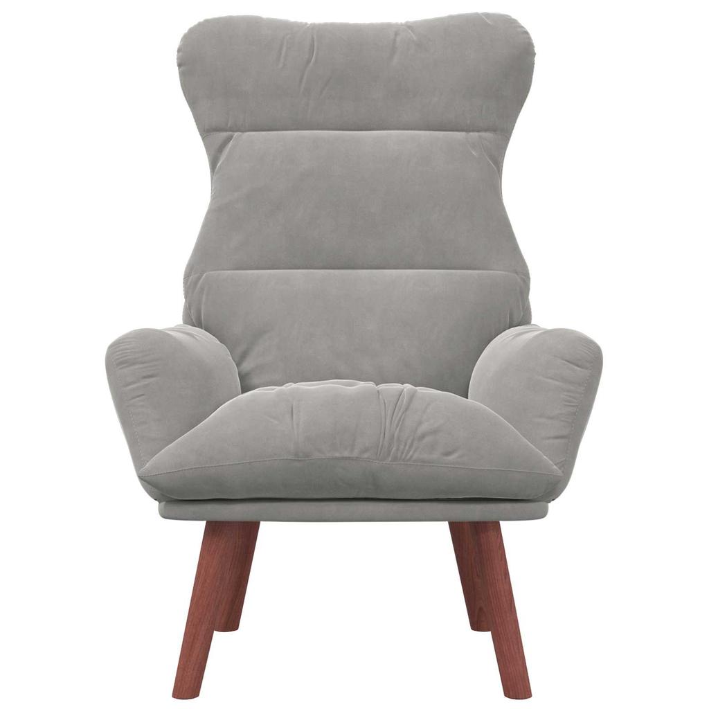Armchair Light Grey 69 X 74 X 93 Cm Velvet