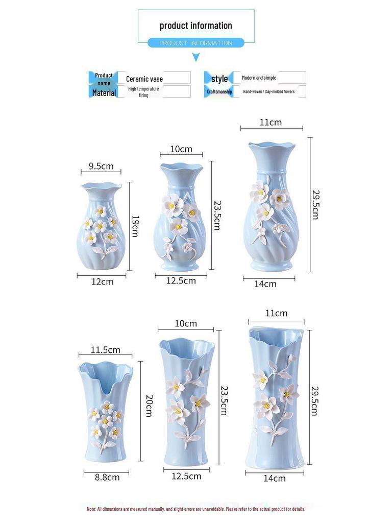 European Modern Ceramic Vase for Flower Arrangements - Ideal Home Decor for Living Room, Dining Table, or Coffee Table - Perfect Housewarming Gift