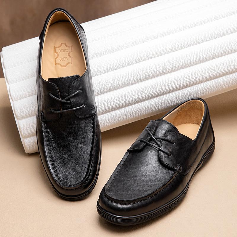 Business Casual Leather Shoes Men'S Summer Business Dress Increase British Style Derby Shoes Suit Wedding Groom