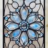 Window Privacy Film Sun Blocking Stained Glass Floral Window Decals Removable Static Clings
