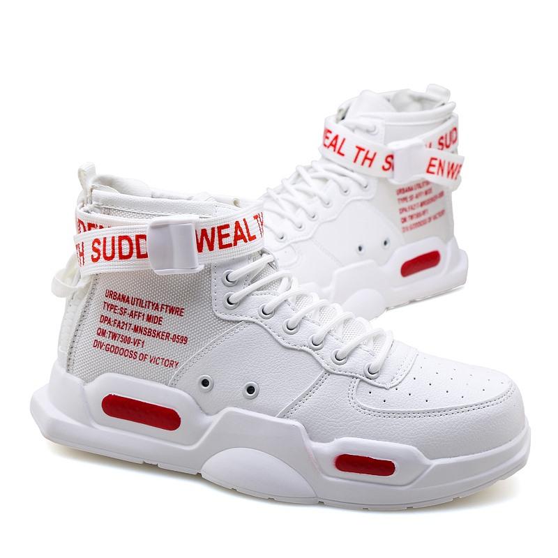 Platform High Top Red Bottom Trend Sneakers For Menn Hip Hop Casual Herresko Tennis Herre Voksen Høst 2024 Sportssko Rød