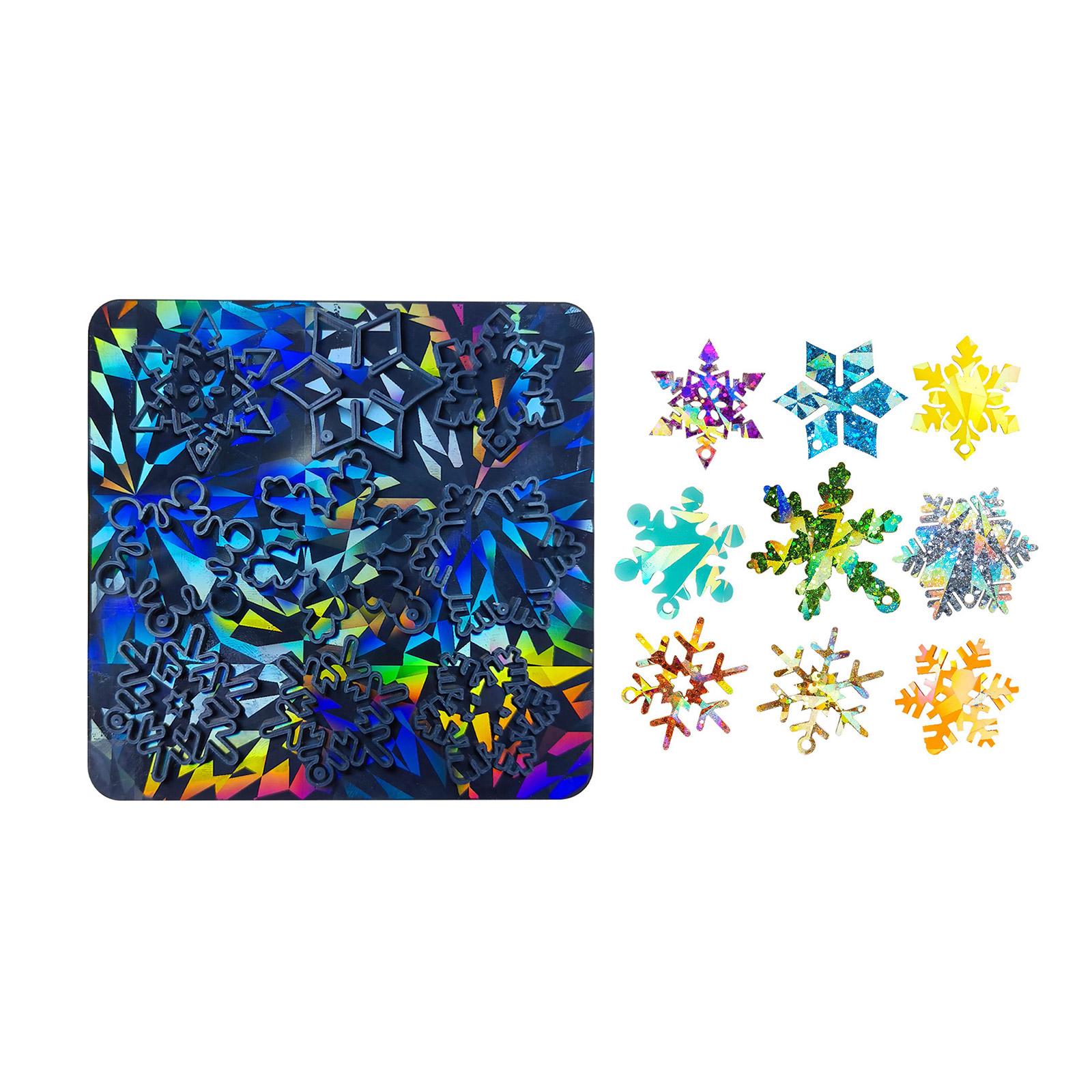 

Силиконовая форма Голографические подвески-снежинки Формы для смолы Уникальный шарм для рождественской елки Эпоксидная форма DIY Праздничные украшения чёрный