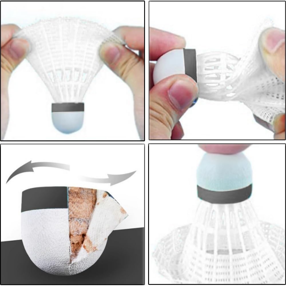 Loopunk Badminton Pack of Nylon Badminton Shuttlecocks for and Plastic Shuttlecocks for Indoor and Outdoor Sports Ideal for Beginners Shuttlecocks,