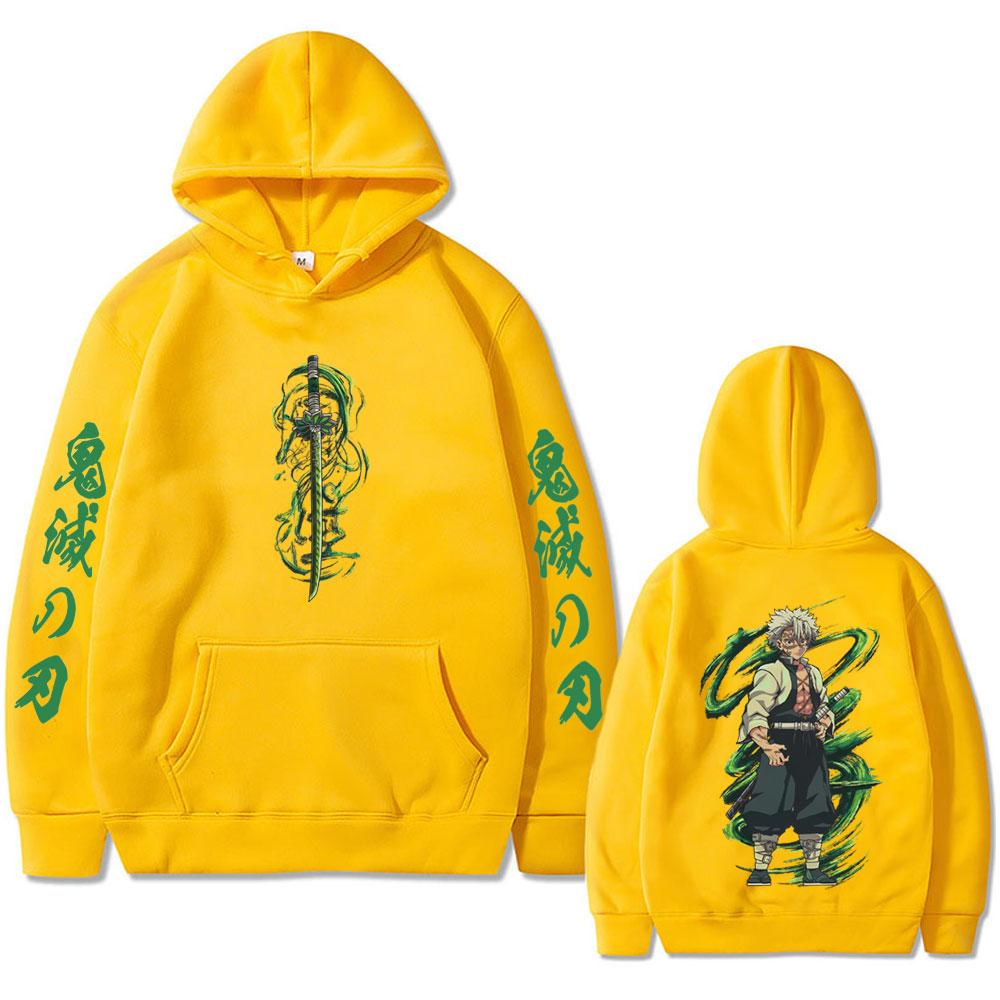 Anime Demon Slayer Wind Hashira Shinazugawa Sanemi Graphic Hoodie Men Women Cartoon Casual Pullover Male Fleece Hoodies