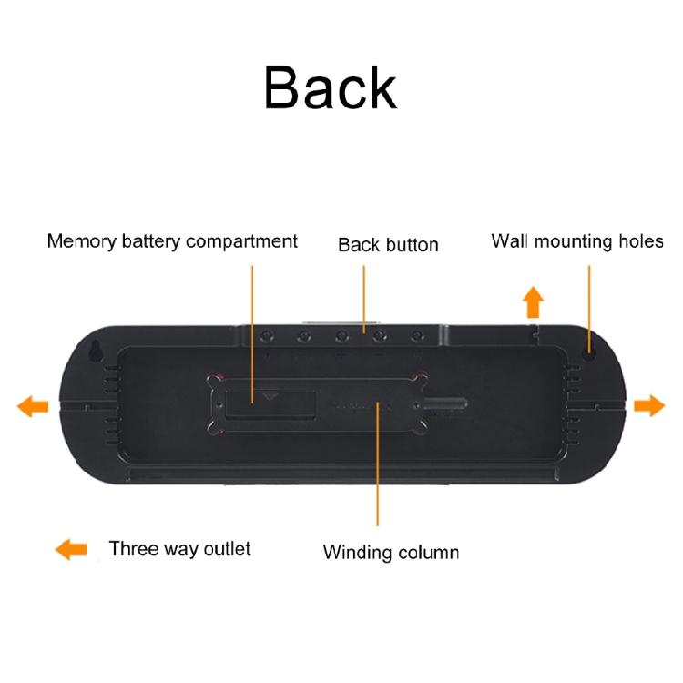 Large Digital Wall Clock Temperature Date Week Timing Lightsensing