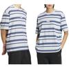 Adidas Logo Stripe T-shirt Asia Sizing 'Grey Navy' IT3929