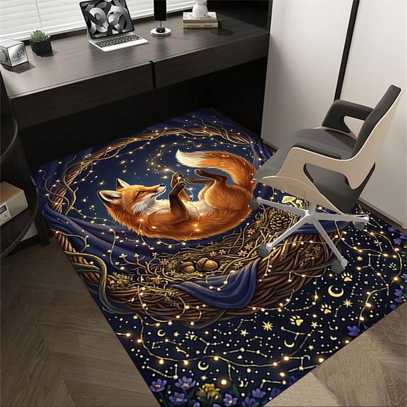 1PC Fox Night Extra Large Non-Slip Floor carpet, Office, family, bedroom, Studio - Large Area Rug,Longlasting Material-K0416