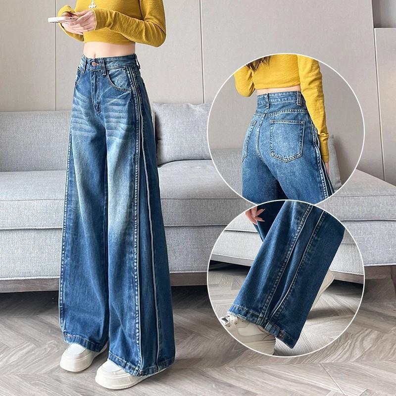 Women's High Waist Wide Leg Jeans Baggy Straight Denim Pants Casual Fall Trousers