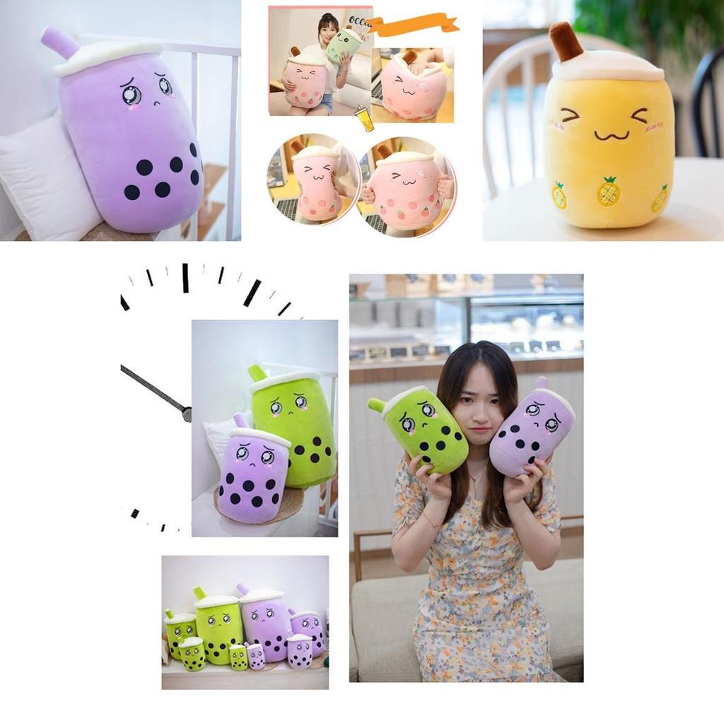 Entzückendes Bubble Tea Boba Tasse Plüschkissen für kuschelige Weichheit in 4 Größen