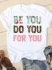 Watercolor Funny Printed T-Shirt Summer Trend White Short Sleeve Neck Casual Sports Aesthetic Clothes Harajuku Women's T Shirts