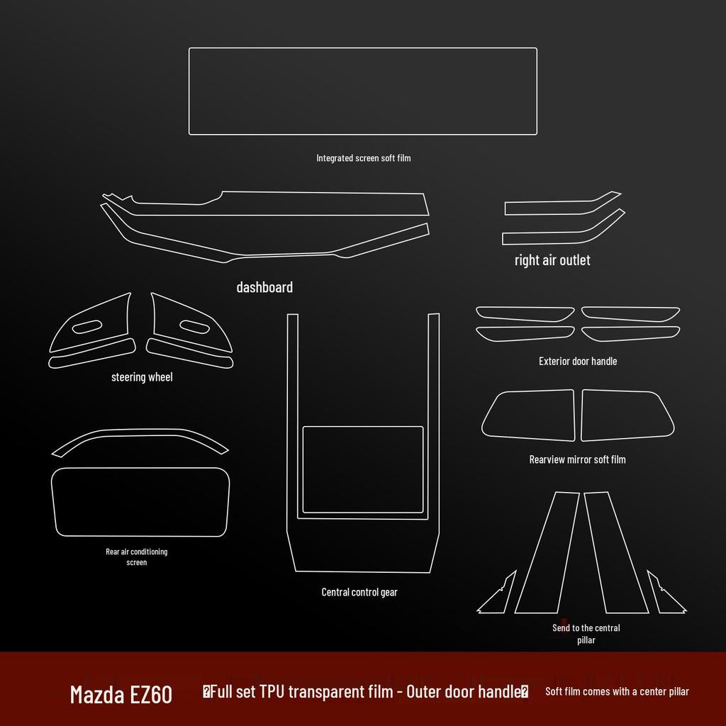 Mazda EZ60 Navigation Screen Tempered Film & Gear Shift Protector