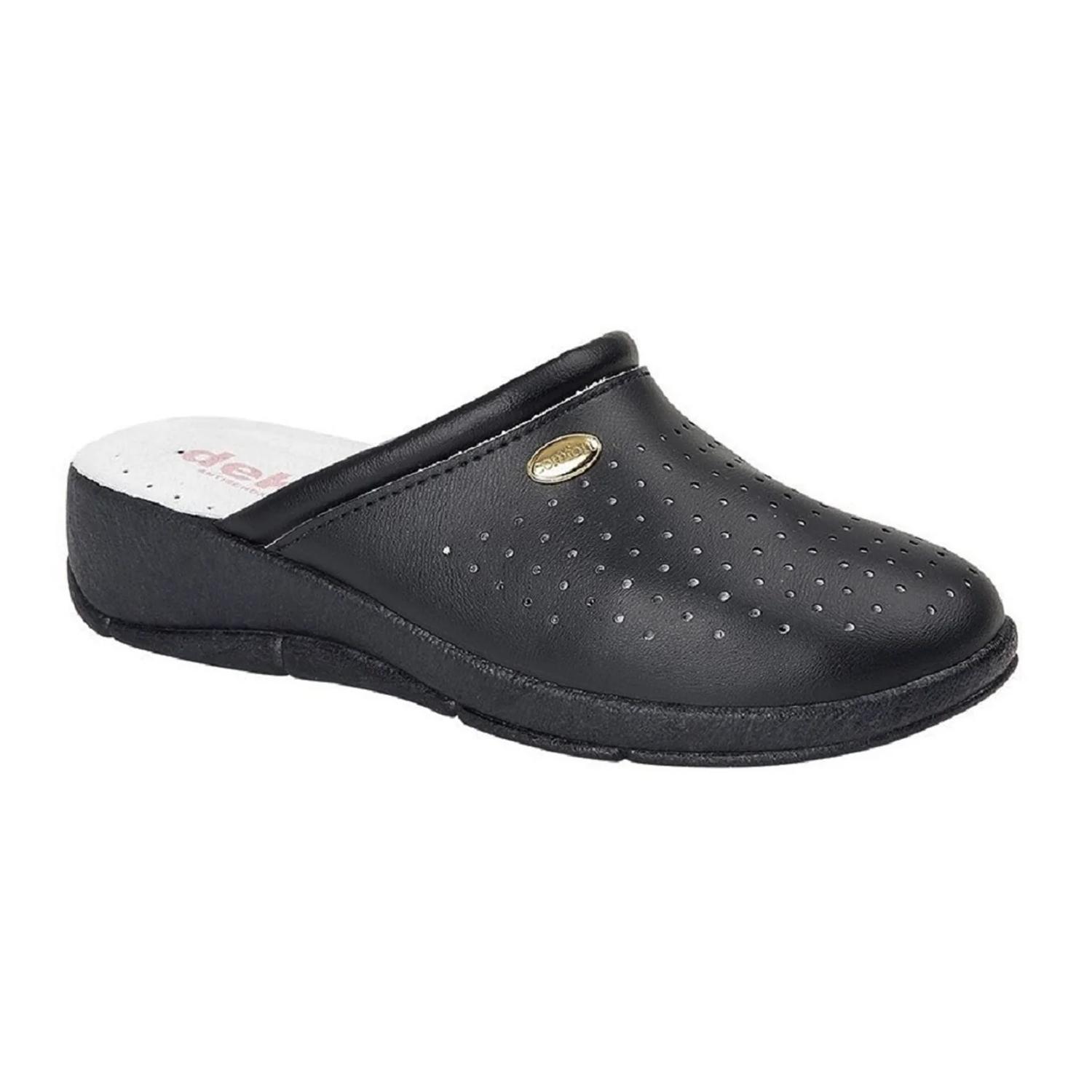 Dek Dames/Dames Leren Klompen 8 UK marineblauwe kleur