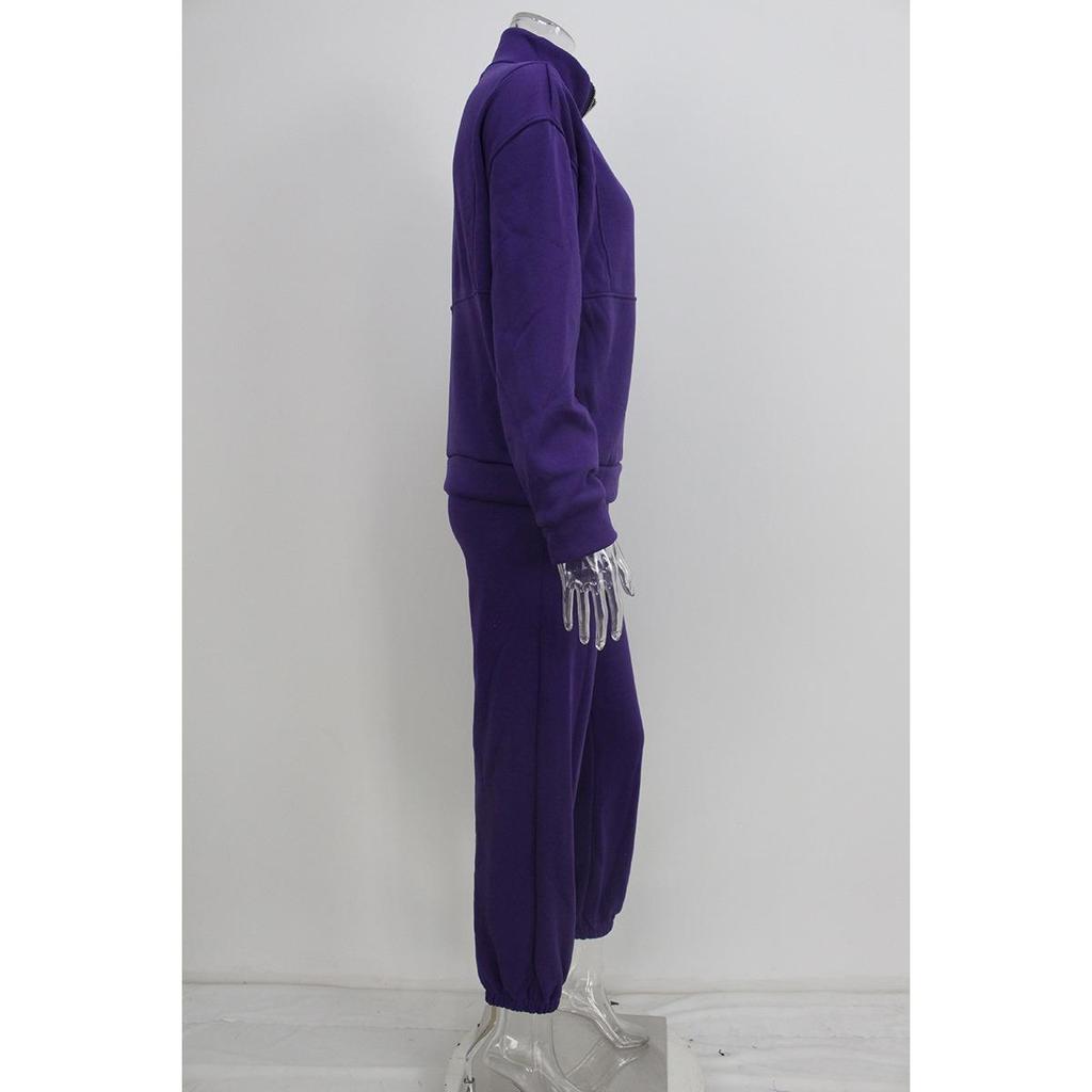 Damski dwuczęściowy zestaw bluza z kapturem polarowy sportowy uliczny casualowy modny dla kobiet