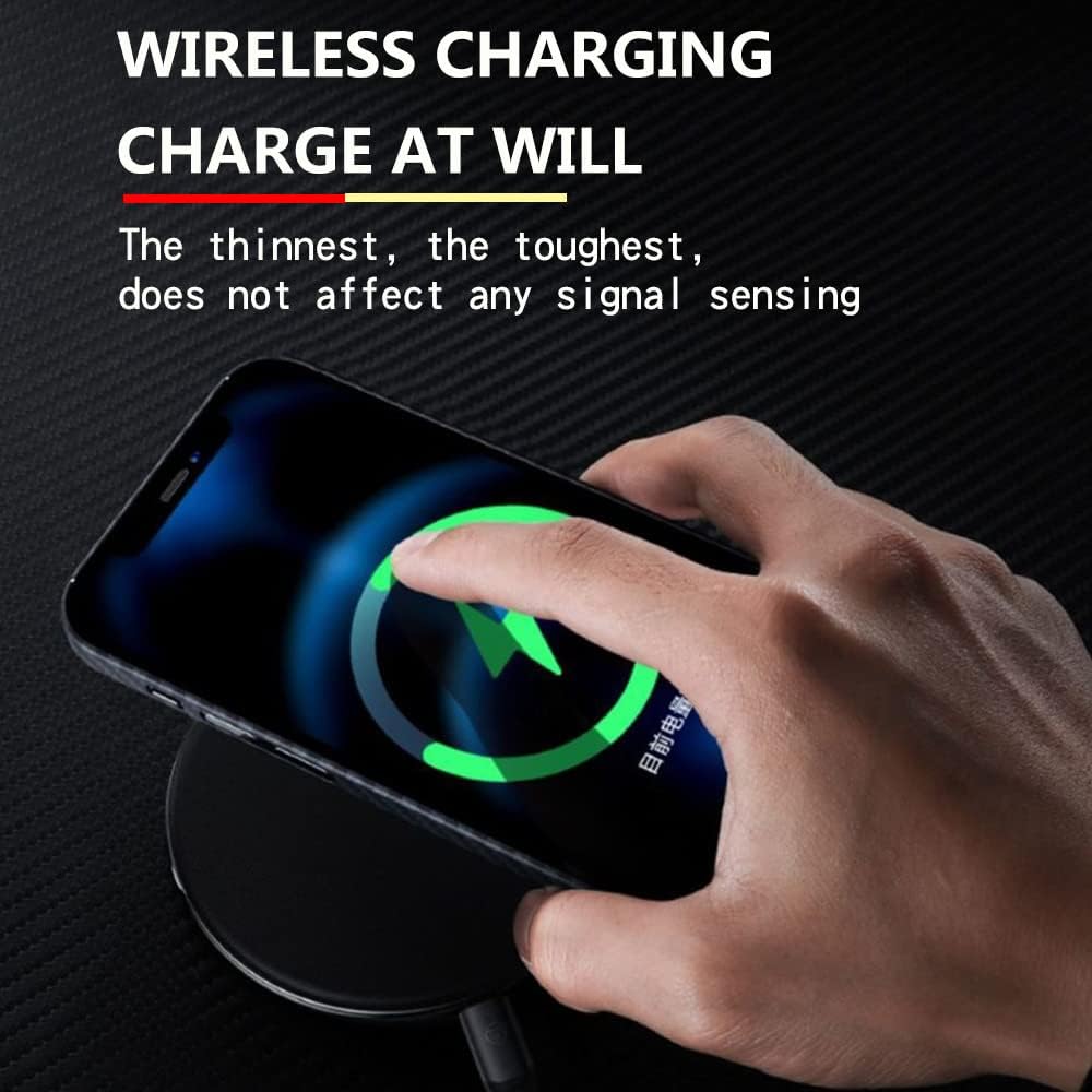 RIZZ Real Carbon Fiber iPhone 15 Case Slim Thin Skin Friendly Feeling Aramid Fiber Phone Case for Men Support Wireless Charging Drop Protection (for