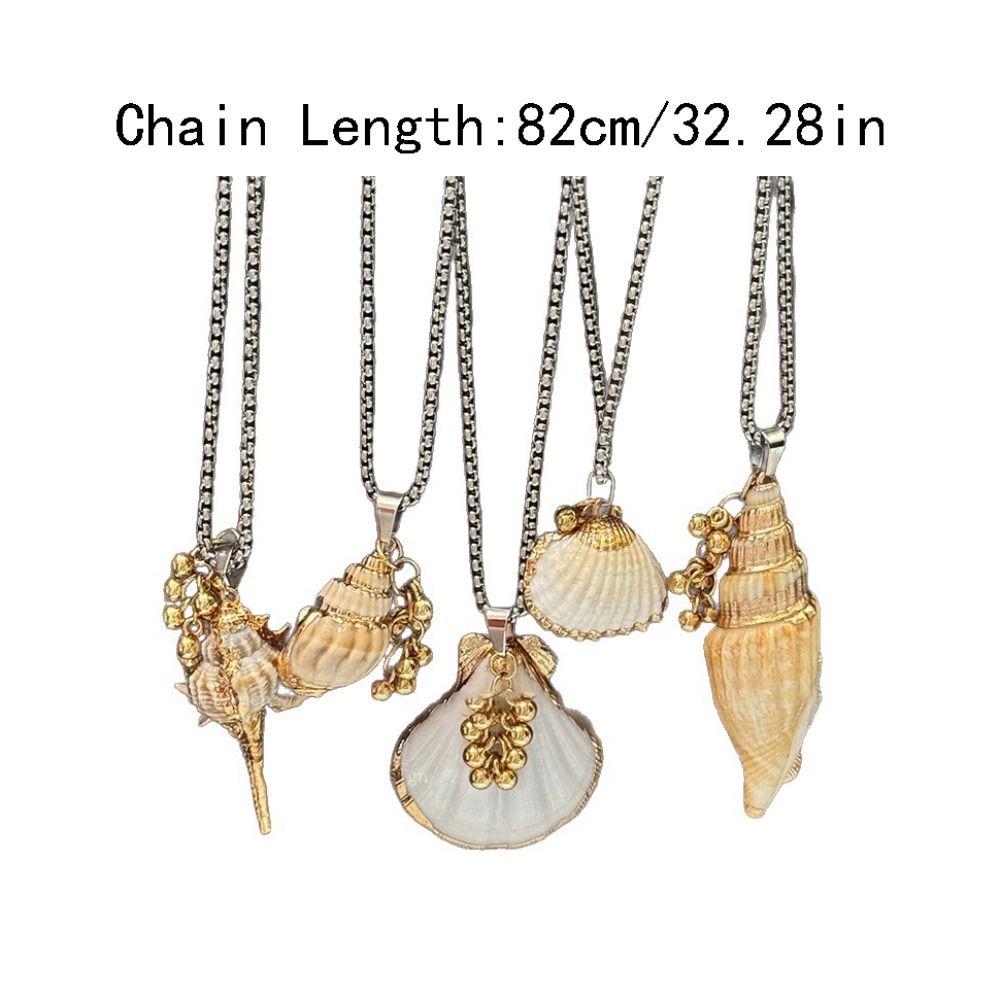Jewelry Shell Pendant Necklace Scallop Ocean Style Beach Choker Trendy Conch Clavicle Chain  Summer