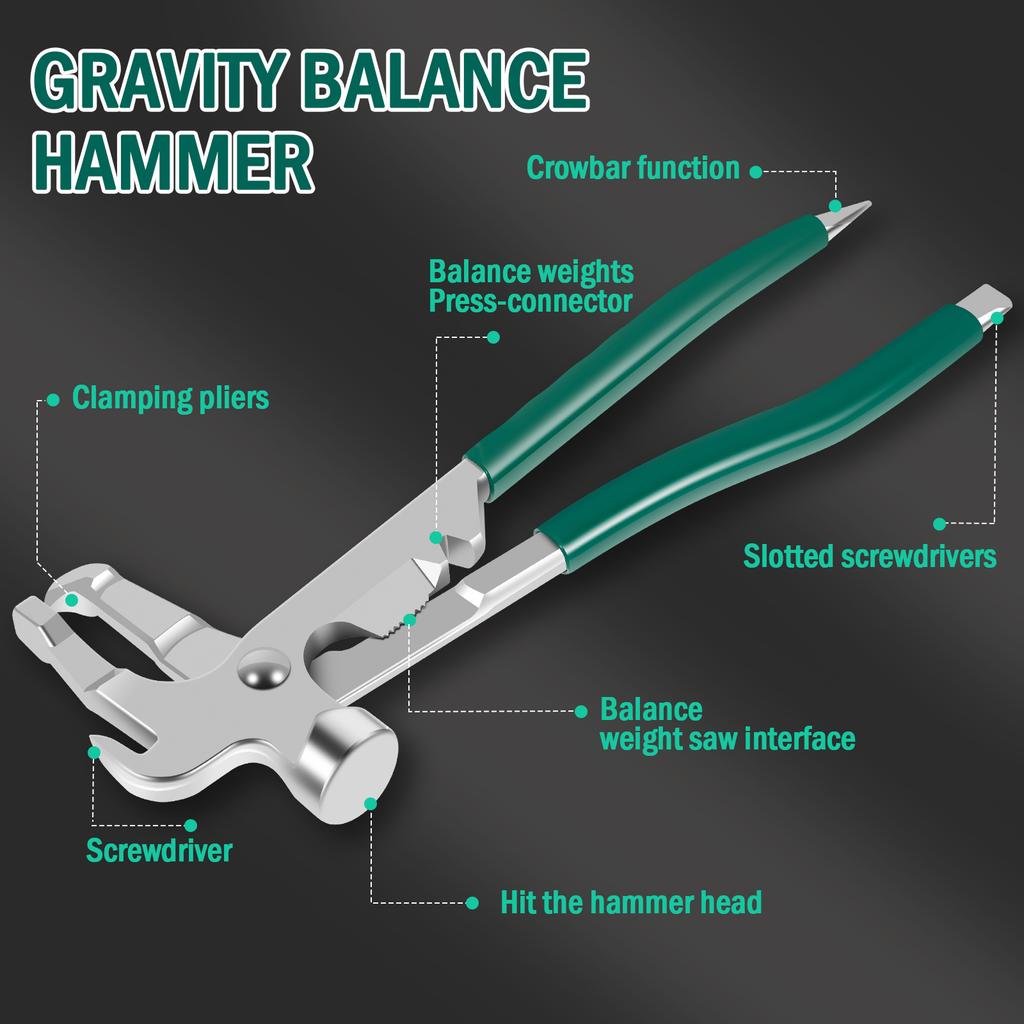 Legierter Stahl Radgewichtzange Hochleistungs-Radauswuchtgewichtzange Hammer für Reparatur Abzieher Reifenradauswuchtwerkzeuge