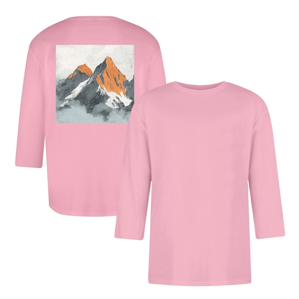 Men's casual and fashionable printed round-neck three-quarter sleeve top T-shirt