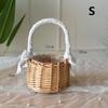 With Lace Decoration Handle Natural Rattan Storage Basket Wedding Girls Flower Basket Wicker Hand Weaving Crafts