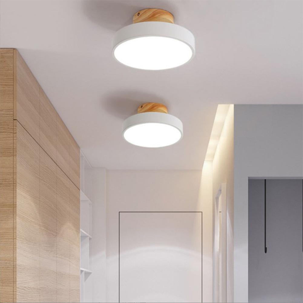 LED Ceiling Lights Nordic Round Ceiling Lamps Wood Grain Light Home Lighting for Living Room Bedroom Kitchen Corridor Home Decor