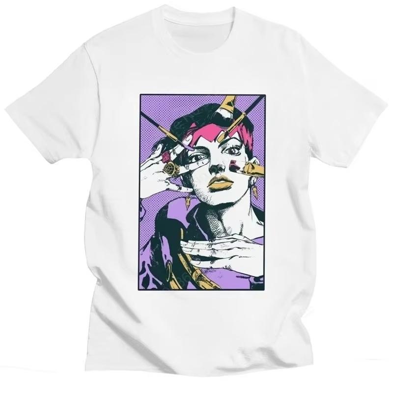 

Anime Jjba Manga T-shirt Cartoon Graphic Print Women Clothing Vintage Harajuku Aesthetic Graphic T Shirts Y2k Top Fashion S