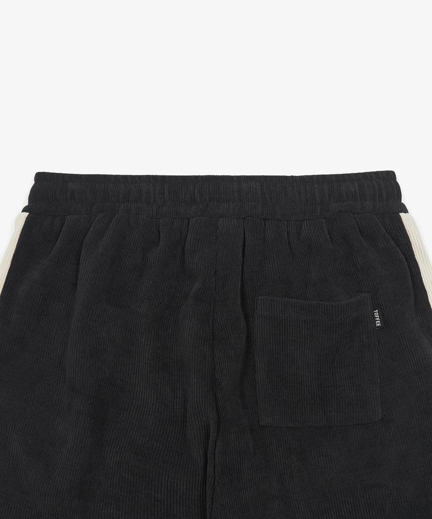 TOFFEE Double Side Line Track Vertical Pants (Black)