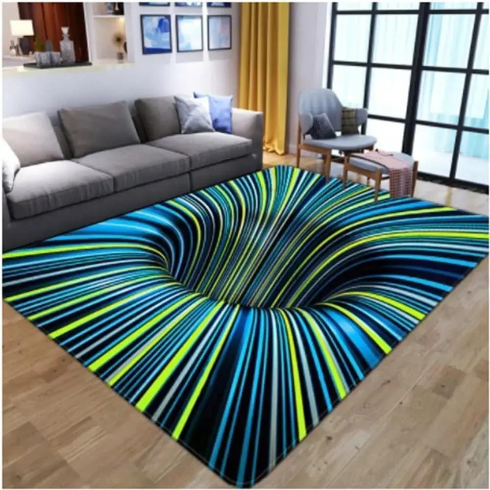 3D Vortex Illusion Carpet for Bathroom Living Room Sofa Table Decor Rugs Hallway Balcony Floor Mat Anti-slip Entrance Door Mat