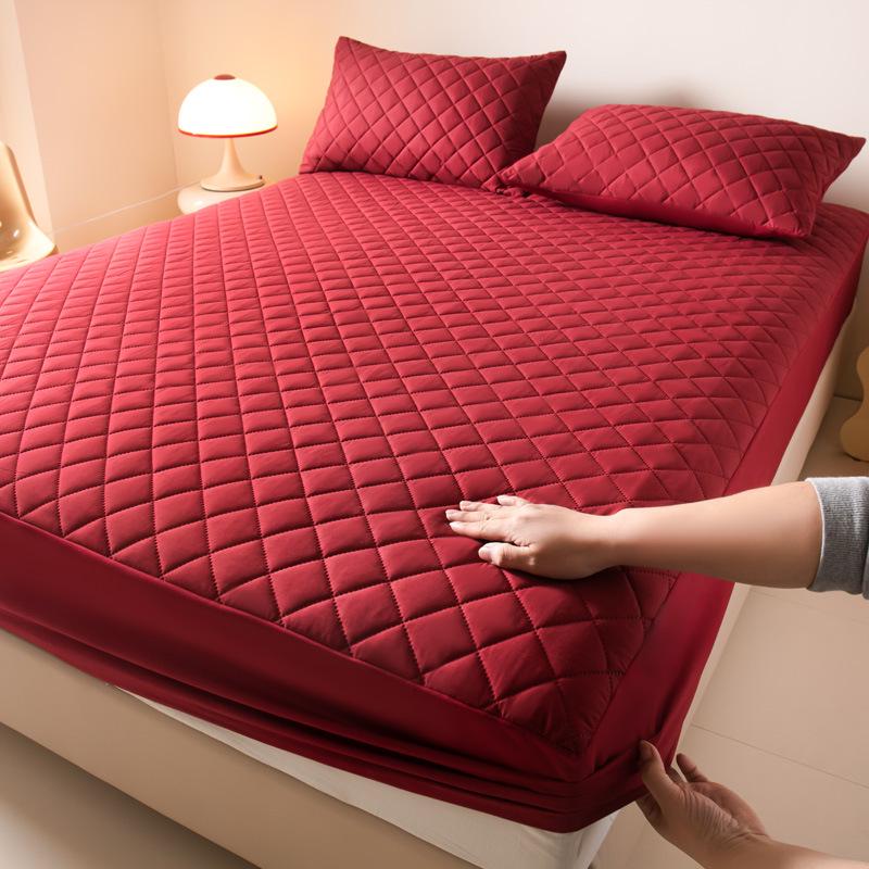 Waterproof Quilted Mattress Protector with Small Checkered Design