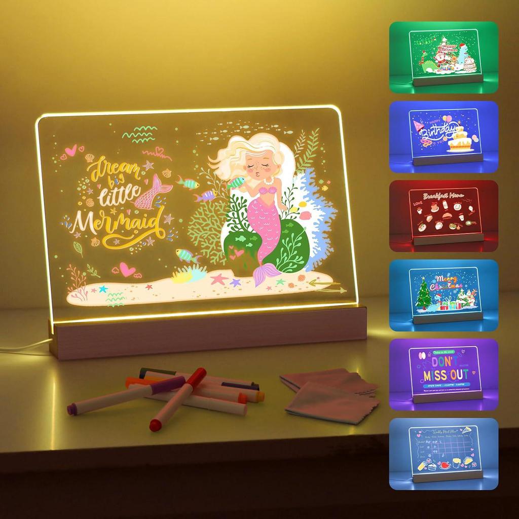 Glow-in-the-Dark Double-Sided Acrylic Drawing Board: A Perfect New Year Gift for Kids and Friends