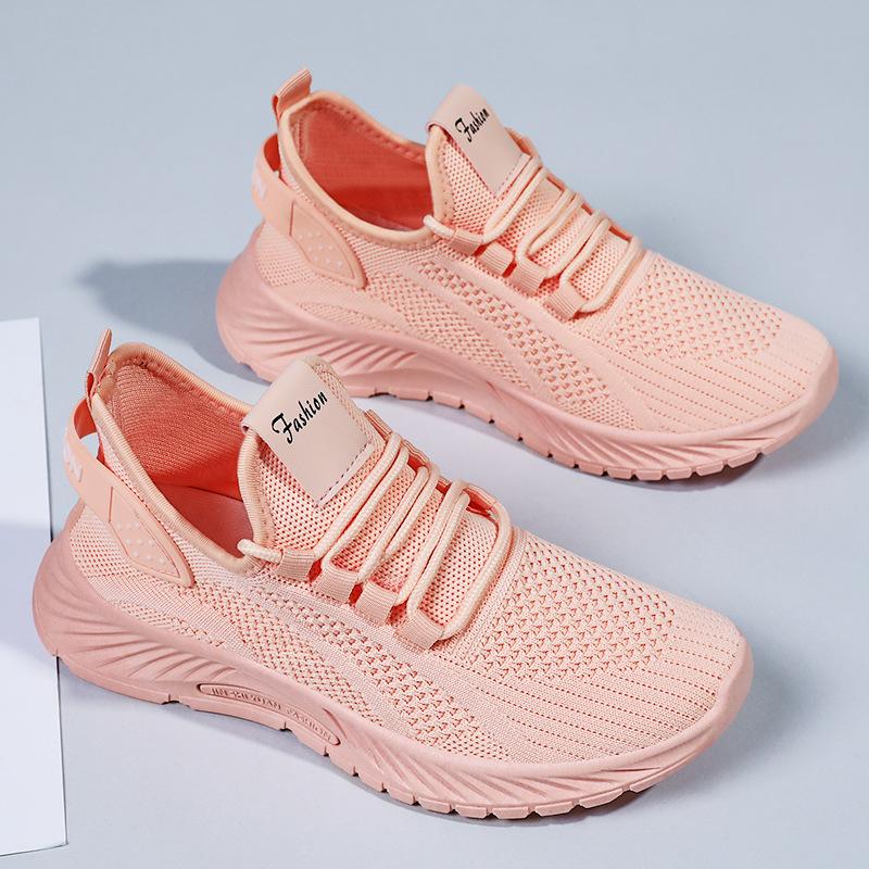 Damen Atmungsaktive Mesh-Sneaker, Lässige Schnür-Outdoor-Schuhe, Bequeme Low-Top-Sportschuhe