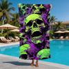Lebendiges Regenbogen-Totenkopf-Strandtuch Graffiti-Kunst Horror-Handtuch für Jugendliche Großartig für Sommer-Camping und Partys