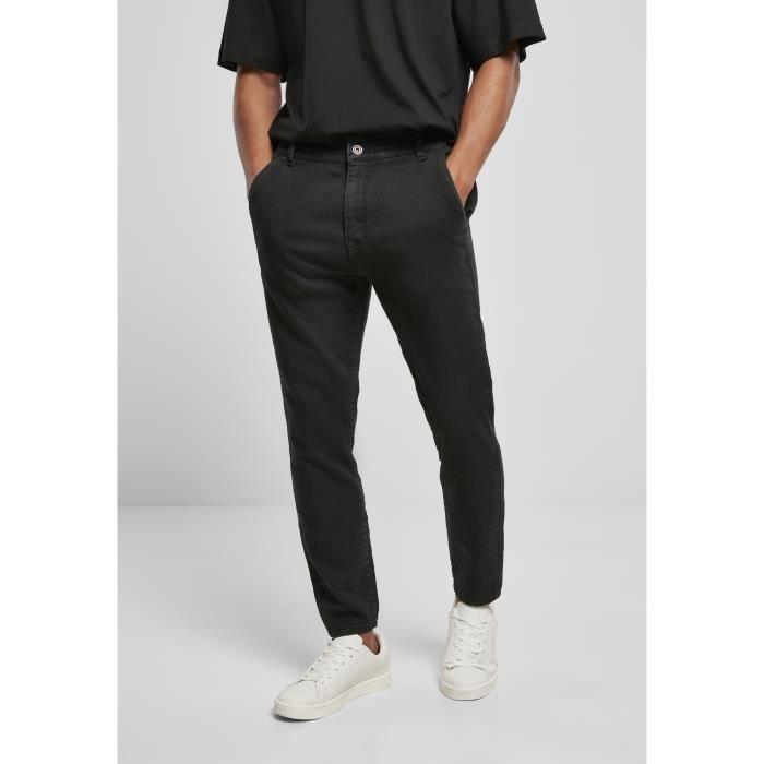 Pantalon Chino - Urban Classics - Denim Noir - Ajustement Régulier - Confort Élastique - Taille Standard