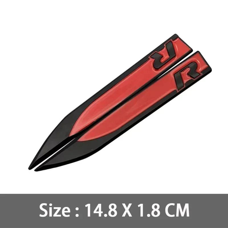 2pcs Metal 3D R line Logo Rline Car Fender Side Wing Emblem Badge Sticker For VW Golf 6 5 7 8 MK7 MK6 Tiguan Polo Sagitar Lavida zd0