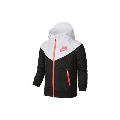 Jaqueta com Capuz e Zíper Cortada com Estampa de Logo de Letras para Crianças Jaquetas Infantis Preto NY2032140PS-001