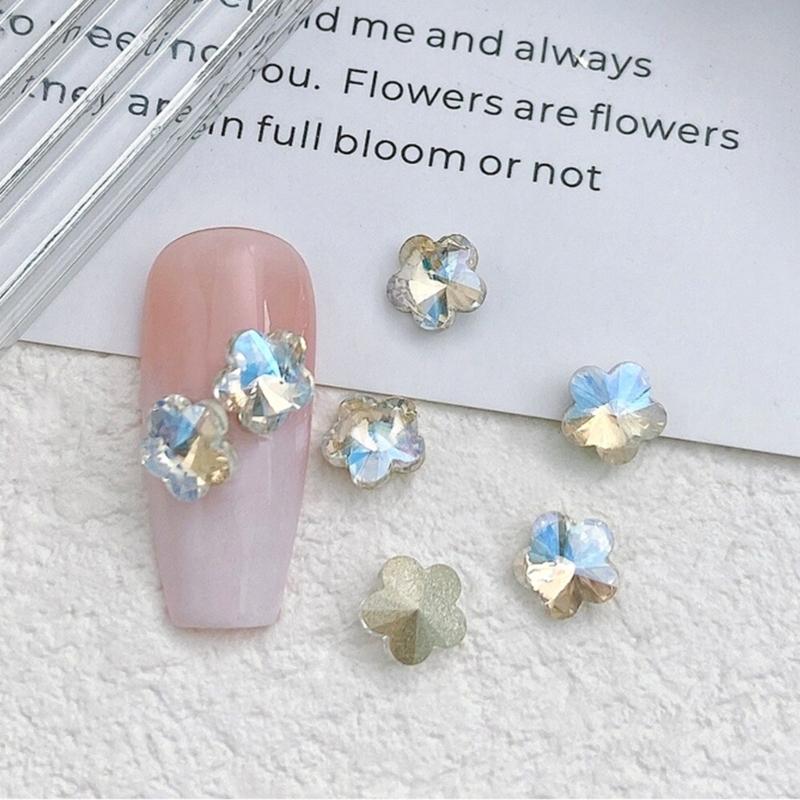 10x Water Droplet Nail Gems Square Nail Art Charms Hearts Nail Rhinestones Charms Butterfly Nail Charms DIY Nail Art-Dec