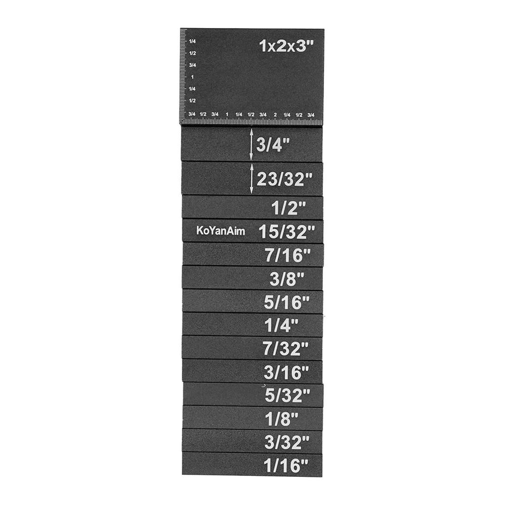 15pcs Setup Blocks Engraved Size Aluminum Alloy High Strength Height Gauge Set for Woodworking